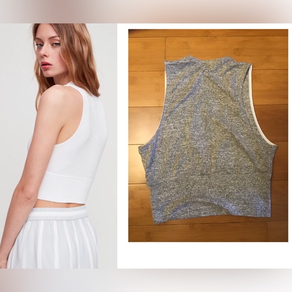 NWOT Aritzia Wilfred Free Valeria Top
Cropped Deep-V Tank Heather Black/Grey - Picture 2 of 11